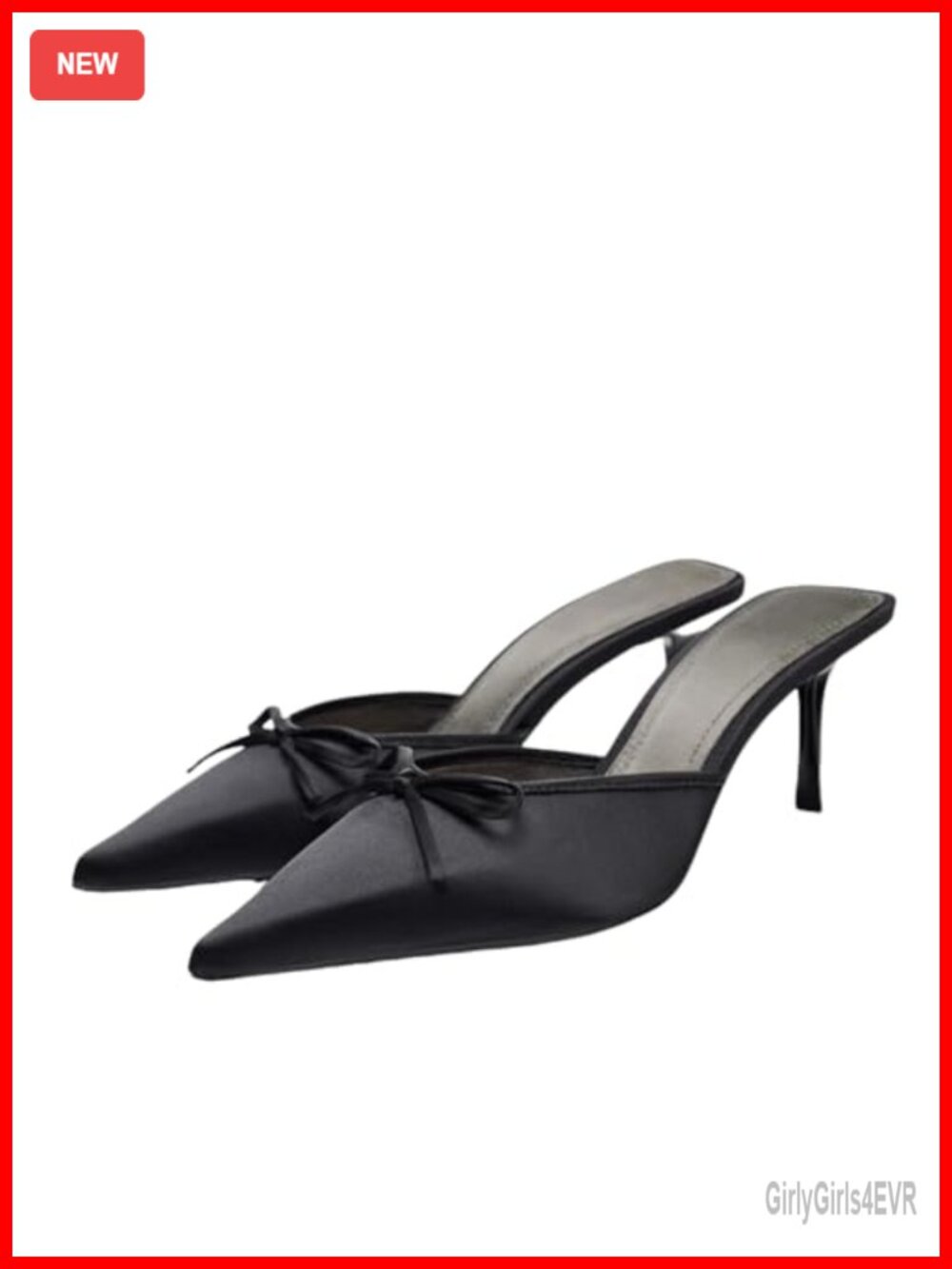 Women's Kitten Heel Mules Slip On Pointed Toe Backless Pumps